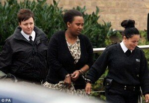 Iman Omar Yousef arrives at Sutton Coldfield Magistrates' Court yesterday. She has been charged with the murder of her three-year-old daughter 